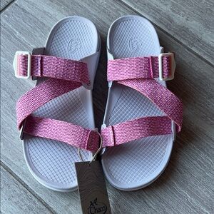 Chaco Pink and White Adjustable Sandals
